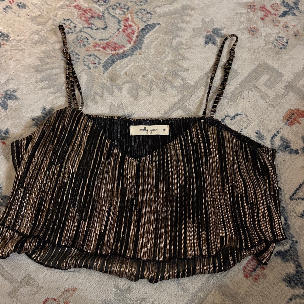 Free People Black and Gold Camisole